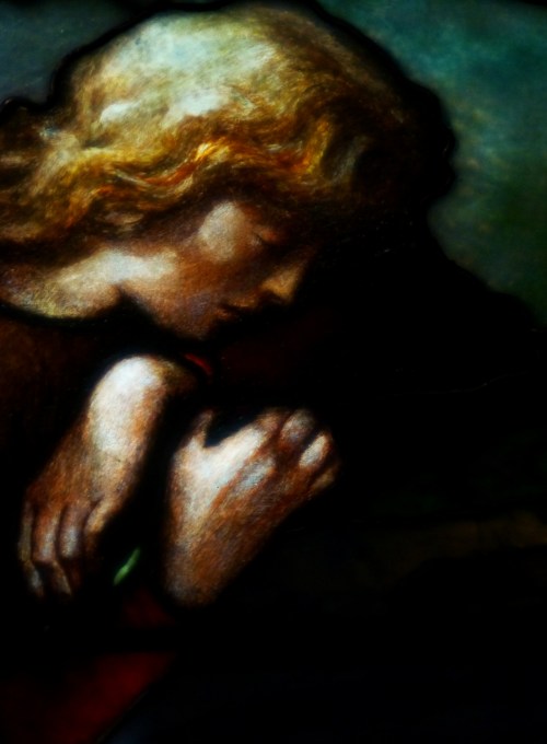 Detail from stained glass window by La Farge in Trinity Church, Copley Square