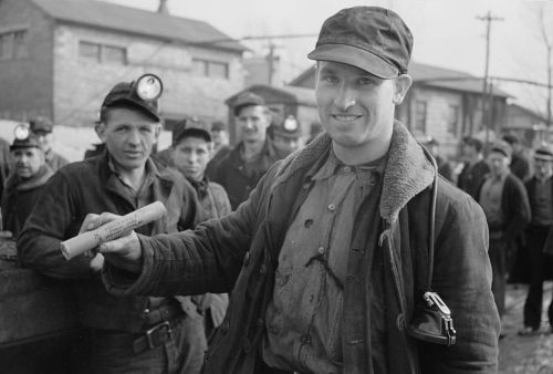 Untitled photo, possibly related to: Miners at American Radiator Mine, Mount Pleasant, Westmoreland County, Pennsylvania, photo by Carl Mydans, 1936.