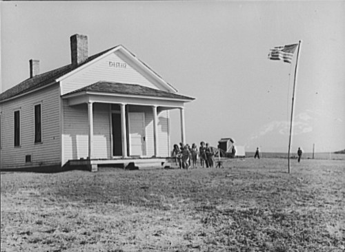 Example of one room school house in Nebraska, photographed 1938 by John Vachon