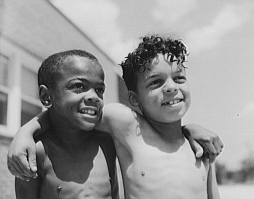 Two children in Anacostia, Washington, D.C. at the Frederick Douglass Housing Project, photo by Gordon Parks, 1942.