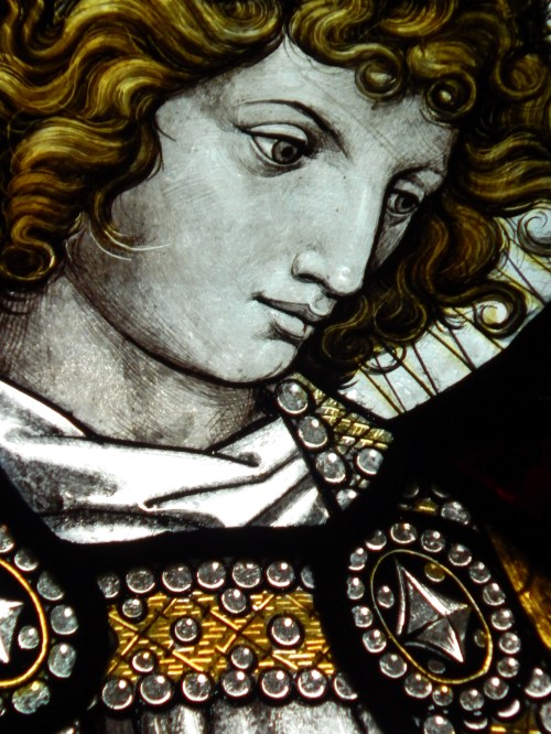 Detail from stained glass window, Hope, by Burlison & Grylls of Londong, 1877-1878